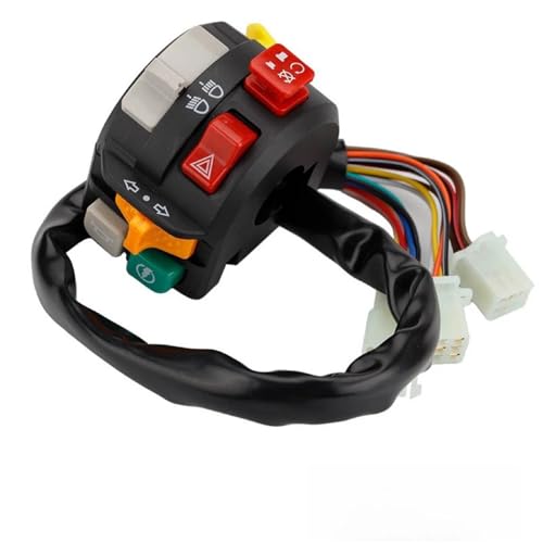 Stator Coil 7/8" 22mm Motorrad Multifunktions-Lenker-Steuerschalter-Baugruppe Warnlicht Kill Start Blinker Hupenknopfschalter von HYPERICIN