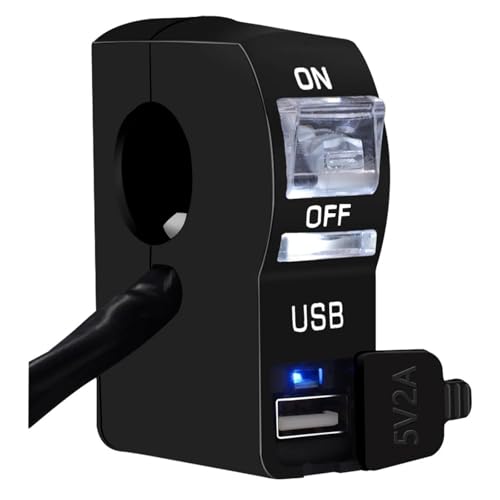 Stator Coil Motorrad-Lenker-Scheinwerferschalter, Transparentes Licht Mit USB-Handy-12V5A-Schalter-Modifikationsteilen(2) von HYPERICIN