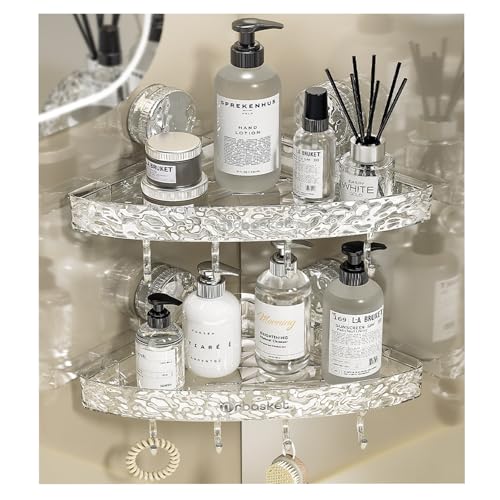 HYPIQQ Duschablage Ohne Bohren Ecke Badezimmer Ablage Shampoo Halterung Für Dusche Duschablage Saugnapf Mit Vier Haken,Transparent 2 stück HYPIQQ Duschablage Ohne Bohren Ecke Badezimmer Ablage Shampoo Halterung Für Dusche Duschablage Saugnapf Mit Vier Haken,Transparent 2 stück von HYPIQQ