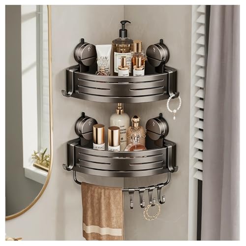 HYPIQQ Duschablage Ohne Bohren Ecke Mit Saugnapf Dusch Regal Badezimmer Ohne Bohren Eckregal Dusche Ohne Bohren Duschgel Halterung,Gunmetal Grey 2 stück HYPIQQ Duschablage Ohne Bohren Ecke Mit Saugnapf Dusch Regal Badezimmer Ohne Bohren Eckregal Dusche Ohne Bohren Duschgel Halterung,Gunmetal Grey 2 stück von HYPIQQ
