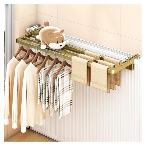 HYPIQQ Wäscheständer Heizung Heizkörper Wäschetrockner Wäschetrockner Heizung Heizkörper Heizung Wäscheständer Heizkörper Heizungswäschetrockner Heizkörpertrockner,Gold,60cm von HYPIQQ