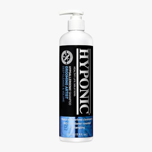 HYPONIC Shampoo für Friseure: Hypoallergenes Shampoo für Haustiere (Tiefen- und Volumenreinigung (530 ml), Rosa, Violett, Blau von HYPONIC