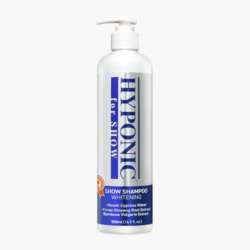 HYPONIC for Show Premium Zypressen-Wasseraufhellungs-Shampoo – professionelle Show Line für hohe Leistung, fortschrittliche Formel – optimierte Reinigung + Leistung für die perfekte Hundeshow 500 ml von HYPONIC