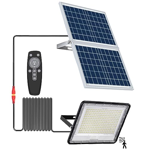 HYPOW 500W solar led lampe 6500k, solarlampen für außen mit bewegungsmelder, solarleuchten für außen winterfest, aussenlampe mit bewegungsmelder solar für Garten, Garage, Veranda, Zaun, Outdoor von HYPOW