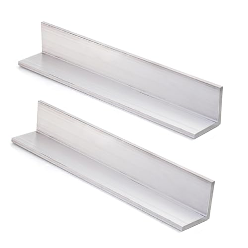 2 Stück 6061 Aluminiumwinkel, Länge 500 mm, rechtwinklige Extrusionsseite 10 mm for Heimwerker und Bau(10x10x3x500mm) von HYQING