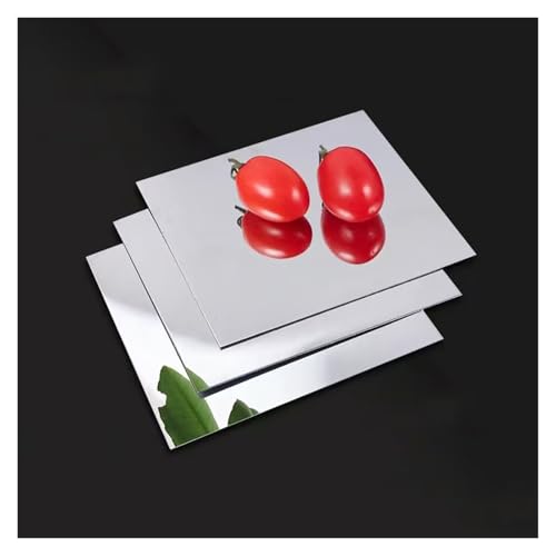 Edelstahlblech 3 Stück 8k Edelstahlplatten 304 Metallplattendichtung Einseitige Spiegelbehandlung, Dicke 0,5 mm bis 3 mm, Größe 100 mm x 100 mm(3mm*100mm*100mm) von HYQING