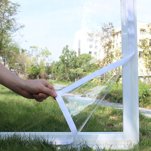 Fenster-Isolierset for den Winter, hält die Kälte draußen, reißfester, transparenter, wärmeisolierter EVA-Vorhang, wärmende Isolierfolie, winddichte Vorhänge, individuelle Größe(160x160cm(63x63in)) von HYQING