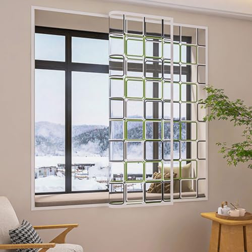 Fensterisolierfolie, wärmeisolierter Vorhang, transparentes Dichtungsset for den Winter zur Vermeidung von Kondensationskälte im Wärmeblockerschutz(120x280cm(47x110in)) von HYQING
