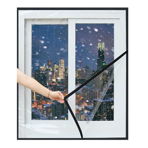 Selbstklebender, wasserfester, wärmedämmender Vorhang, transparente Fenster-Isolierfolie, Kälte, Winterwärme und Sommerkälte, auf Anfrage(150x220cm(59x87in)) von HYQING