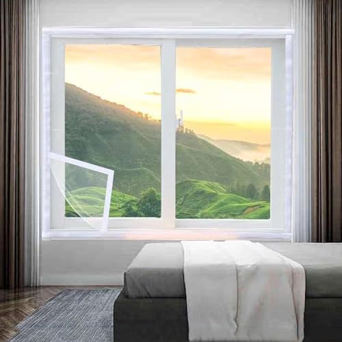 Transparenter thermisch isolierter Vorhang, Fensterisolierungsset, reißfest, EVA, Winter, warm, kalt und winddicht, Isolierfolie, Terrassentür, einfach zu installieren, individuelle Größe (180 x 240 von HYQING