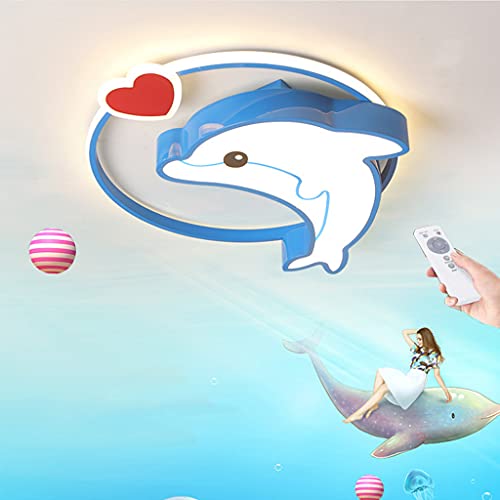 LED Kinderzimmer Deckenleuchte Modern Cartoon Baby Lampe Kreative Delfin Design Deckenlampe Dimmbar Mit Fernbedienung Jungen Mädchen Schlafzimmer Lichter Acryl Wohnzimmer Kronleuchter,50cm LED Kinderzimmer Deckenleuchte Modern Cartoon Baby Lampe Kreative Delfin Design Deckenlampe Dimmbar Mit Fernbedienung Jungen Mädchen Schlafzimmer Lichter Acryl Wohnzimmer Kronleuchter,50cm von HYQJUNE
