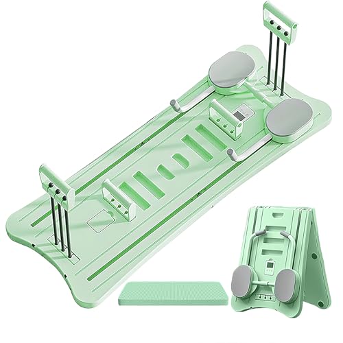 Faltbares Pilates-Board, multifunktionales Pilates-Reformer-Set, Ab-Roller-Rad mit Ellenbogenstütze und Widerstandsbändern, Pilates-Reformer-Board, Plankentrainer, Bauchbrett für Ganzkörpertraining von HYQNG
