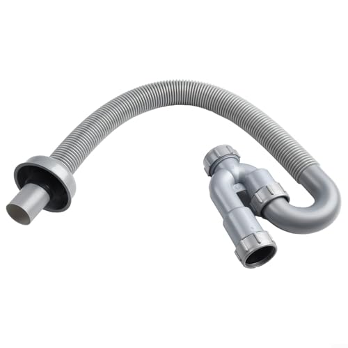 Abflussrohr, U-Bogen-Rohr, U-Shape Drain Pipe, Flexible Washbasin, Sink Drain Pipe U-Shape Basin Waste Trap, Elastic Plastic Gray Plumbing Fixture von HYQOUKLR