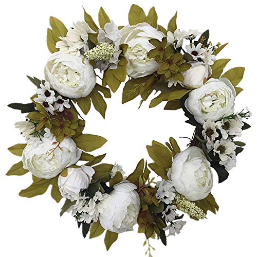 Blumenkranz, künstliche Kränze, Weiße Pfingstrose Kranz Tür Dekoration Hochzeit Dekoration Leuchter Dekoration Blume Imitation Blume Blumenkranz, künstliche Kränze, Weiße Pfingstrose Kranz Tür Dekoration Hochzeit Dekoration Leuchter Dekoration Blume Imitation Blume von HYQOUKLR