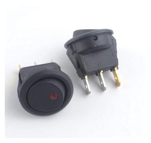 Drucktastenschloss, Wippschalter, 4 stücke Auto 12 V/220 V 3pin 4 farben jeweils cat eye runde punkt boot LED licht kippschalter von HYQOUKLR