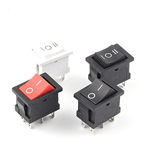 Drucktastenschloss, Wippschalter, 5 PCS KCD2 ON-Off-ON ON-ON Netzschalter Boot 6Pin 21X15mm DPDT Schwarz Weiß Push Button 6A/250VAC 10A/125VAC Drucktastenschloss, Wippschalter, 5 PCS KCD2 ON-Off-ON ON-ON Netzschalter Boot 6Pin 21X15mm DPDT Schwarz Weiß Push Button 6A/250VAC 10A/125VAC von HYQOUKLR