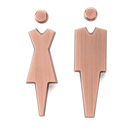 Erhabene Symbole, Toilettenkennzeichnungsschilder, Toiletten-Identifikationsschild, 3D-Toilettenschild, Dekor, erhabene Symbole, gebürstetes Aluminium, for Büro oder Geschäft(B) von HYQOUKLR