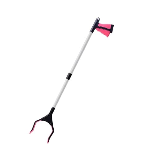 HYQOUKLR Ausziehbare Greifzange, Abfallzangen, Grabber Reacher Werkzeug Stahl Tragbarer Pick Up Stick Starker Griff for Ladenregale Pickup Werkzeug(Pink) von HYQOUKLR