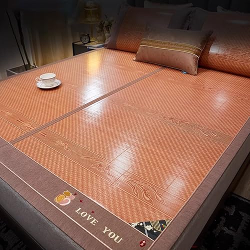 HYQOUKLR Bambus-Schlafmatte, Faltbare Matratze, Bambus und Rattan Bett Schlafmatte Multicolor Mehrere Größen(Brown,200 * 220cm) von HYQOUKLR