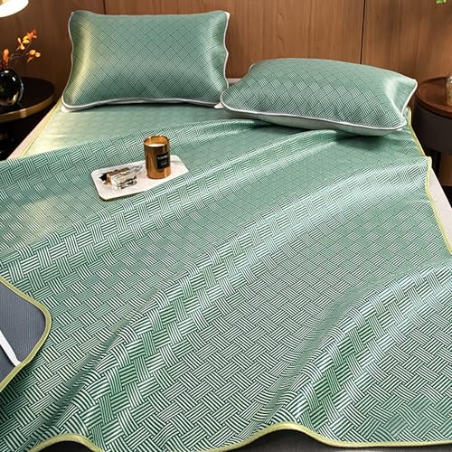 HYQOUKLR Bambus-Schlafmatte, Faltbare Matratze, Kühlende Schlafmatte, Mehrfarbig, mehrere Größen(Green,200 * 220cm) von HYQOUKLR