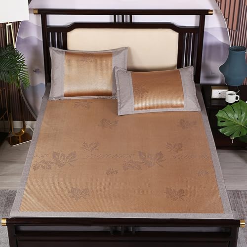 HYQOUKLR Bambus-Schlafmatte, Faltbare Matratze, Kühlende Schlafmatte aus Rattan-Eisseide, Mehrfarbig, mehrere Größen(Gold,90 * 200cm) von HYQOUKLR