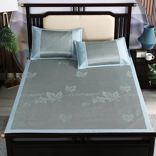 HYQOUKLR Bambus-Schlafmatte, Faltbare Matratze, Kühlende Schlafmatte aus Rattan-Eisseide, Mehrfarbig, mehrere Größen(Green,180 * 220cm) von HYQOUKLR