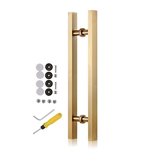 HYQOUKLR Doppelseitiger H-förmiger Haltegriff, Edelstahl Push Pull Türgriff Scheune Schiebe Glas Tor Hardware Multicolor Mehrere Größen Pack Von 2(Gold,Length 100cm(39.5inch)) von HYQOUKLR