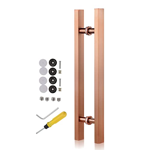 HYQOUKLR Doppelseitiger H-förmiger Haltegriff, Edelstahl Push Pull Türgriff Scheune Schiebe Glas Tor Hardware Multicolor Mehrere Größen Pack Von 2(Rose Gold,Length 80cm(31.5inch)) von HYQOUKLR