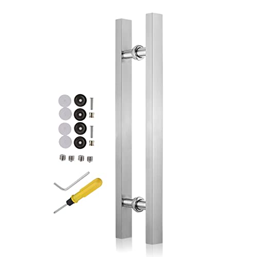 HYQOUKLR Doppelseitiger H-förmiger Haltegriff, Edelstahl Push Pull Türgriff Scheune Schiebe Glas Tor Hardware Multicolor Mehrere Größen Pack Von 2(Silver,Length 100cm(39.5inch)) von HYQOUKLR