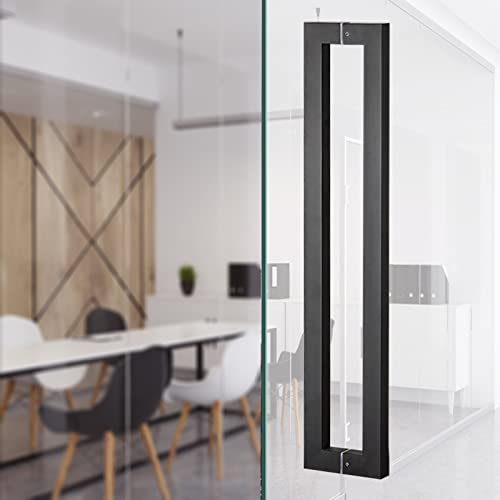 HYQOUKLR Doppelseitiger H-förmiger Haltegriff, Scheunentorgriff 304 Edelstahl 2er-Pack 60-150cm/24-59In Mehrfarbig(Black,60Cm/24In) von HYQOUKLR