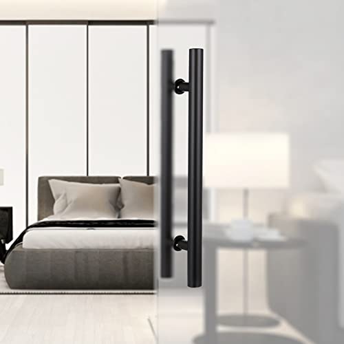 HYQOUKLR Doppelseitiger H-förmiger Haltegriff, Türgriff aus Edelstahl 304 in H-Form for Scheunentore aus Glas und Holz, 2er-Pack, mehrfarbig, mehrere Größen(Black,60cm/24inch) von HYQOUKLR