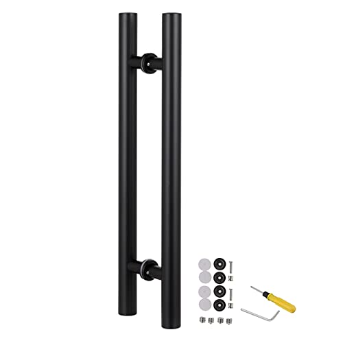 HYQOUKLR Doppelseitiger H-förmiger Haltegriff, Türgriff aus Edelstahl 304 in H-Form for Scheunentore aus Glas und Holz, 2er-Pack, mehrfarbig, mehrere Größen(Matte Black,150cm/59inch) von HYQOUKLR