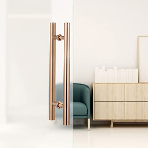 HYQOUKLR Doppelseitiger H-förmiger Haltegriff, Türgriff aus Edelstahl 304 in H-Form for Scheunentore aus Glas und Holz, 2er-Pack, mehrfarbig, mehrere Größen(Rose Gold,120cm/47inch-80cm) von HYQOUKLR
