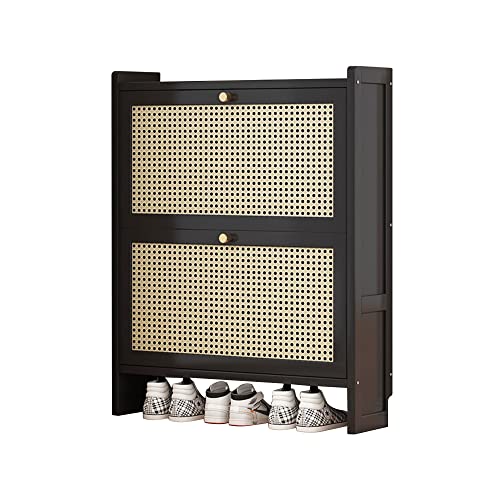 HYQOUKLR Freistehendes Schuhregal für den Eingangsbereich, mit Klappschubladen, schmal, freistehend(87 * 70 * 17CM) von HYQOUKLR