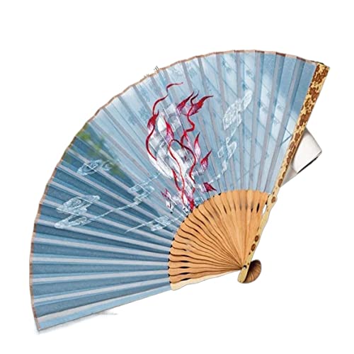 HYQOUKLR Handfächer, Chinesischer Seidenfächer, Bambus-Stickerei, Quaste, handgefertigt, mehrfarbig, for Partys und Hochzeiten(C) von HYQOUKLR