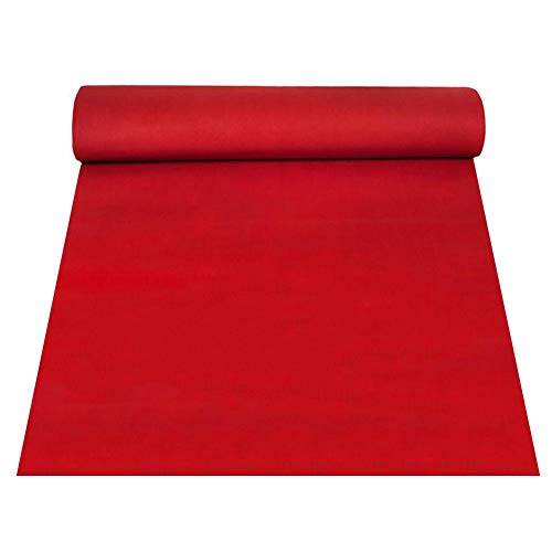 HYQOUKLR Hochzeitslaufteppich, Hochzeitsgangläufer Roter Teppichläufer Zuschneidbar Maßanfertigung Party Dekor(1.5mm-1mx20m) von HYQOUKLR