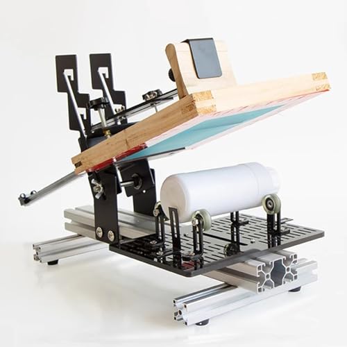 HYQOUKLR Manuelle Gebogene Siebdruckmaschine, Manueller gebogener Siebdrucker, zylindrische konische Produkte, 200 x 250 mm, Druckbereich, 270 mm, maximaler Durchmesser von HYQOUKLR