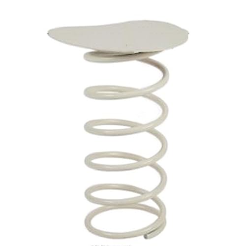 HYQOUKLR Nachttisch, Couchtisch, Beistelltisch mit Metallfuß im Federdesign for drinnen und draußen, Mehrfarbig(White) von HYQOUKLR