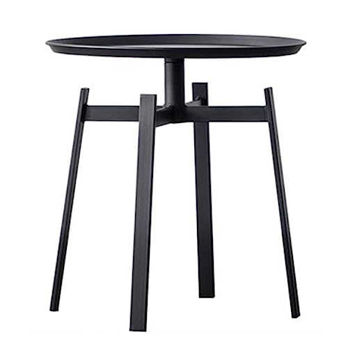 HYQOUKLR Nachttisch, Couchtisch, Runder Beistelltisch, Couchtisch, Nachttisch, Eisen, Schwarz oder Braun, 48,5 cm T x 49,4 cm H(Black) von HYQOUKLR