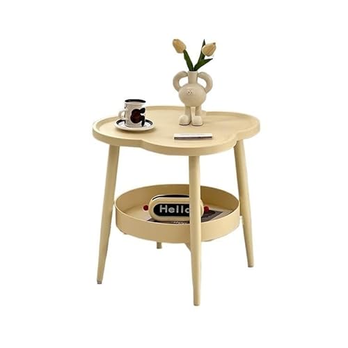 HYQOUKLR Nachttisch, Couchtisch, Wolkenform, doppelschichtiger Stauraum, Wohnzimmer-Beistelltisch, Couchtisch, Endtisch, PP-Kohlenstoffstahl von HYQOUKLR