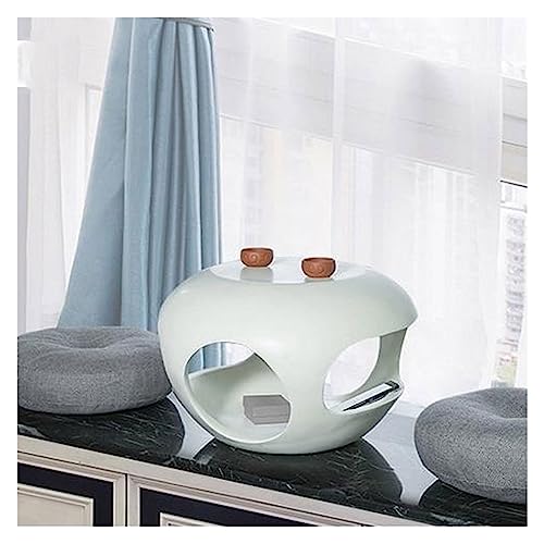 HYQOUKLR Nachttisch, Couchtisch, Zusammengebauter runder Beistelltisch aus Fiberglas, Couchtisch, Endtisch, Mehrfarbig, 50,8 x 32,1 cm(White) von HYQOUKLR