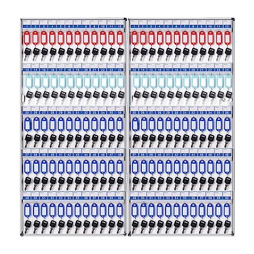 HYQOUKLR Schlüssel Schließfach Wandmontage， Schlüsselschrank aus Aluminiumlegierung zur Wandmontage mit Schloss und 2 Schlüsseln, Kapazität for 72–180 Schlüssel(120) von HYQOUKLR