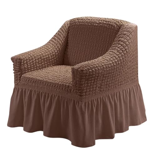 HYQOUKLR Sofabezug L-Form, Vatertagsgeschenk, 1 Sitzer Seersucker Sofa Schonbezug Möbelschutz Rock Stretch(15) von HYQOUKLR