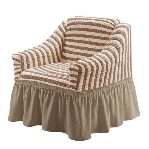 HYQOUKLR Sofabezug L-Form, Vatertagsgeschenk, 1 Sitzer Seersucker Sofa Schonbezug Möbelschutz Rock Stretch(16) von HYQOUKLR