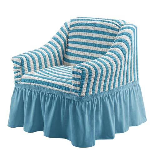 HYQOUKLR Sofabezug L-Form, Vatertagsgeschenk, 1 Sitzer Seersucker Sofa Schonbezug Möbelschutz Rock Stretch(17) von HYQOUKLR