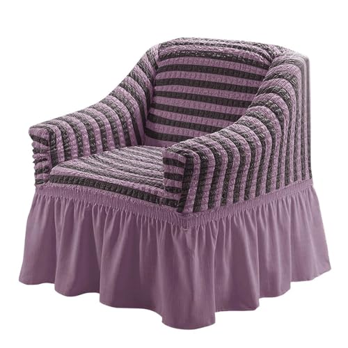 HYQOUKLR Sofabezug L-Form, Vatertagsgeschenk, 1 Sitzer Seersucker Sofa Schonbezug Möbelschutz Rock Stretch(18) von HYQOUKLR