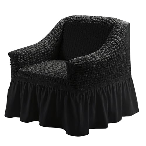 HYQOUKLR Sofabezug L-Form, Vatertagsgeschenk, 1 Sitzer Seersucker Sofa Schonbezug Möbelschutz Rock Stretch(3) von HYQOUKLR