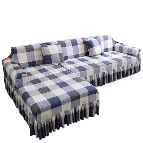 HYQOUKLR Sofabezug L-Form, Vatertagsgeschenk, Sektionaler L-förmiger Sofabezug mit Rock, Mehrfarbig, mehrere Größen(Color 10,S) von HYQOUKLR