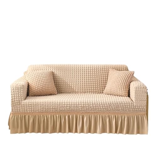 HYQOUKLR Sofabezug L-Form, Vatertagsgeschenk, Sofa-Stuhlbezug mit Rock for 1 2 3 4 Sitze(7,190X230cm) von HYQOUKLR
