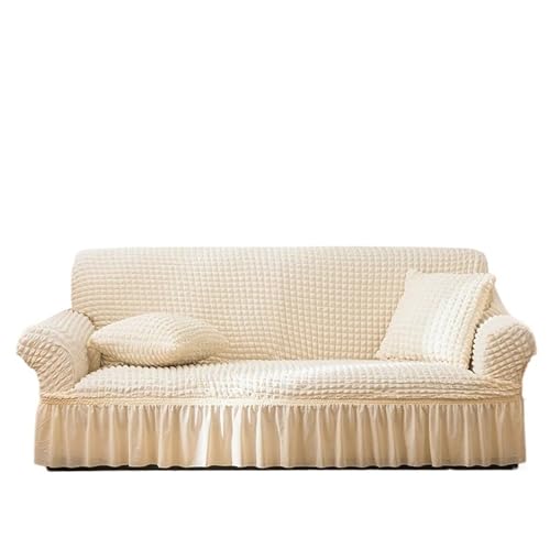 HYQOUKLR Sofabezug L-Form, Vatertagsgeschenk, Sofa-Stuhlbezug mit Rock for 1 2 3 4 Sitze(Color-r,145x185cm) von HYQOUKLR